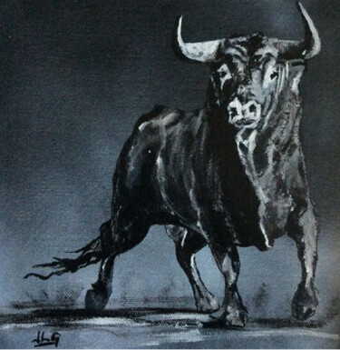 Painting titled "Toro 48" by Jean-Luc Garcia, Original Artwork, Acrylic