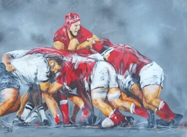 Painting titled "Rugby 108" by Jean-Luc Garcia, Original Artwork, Acrylic
