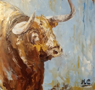 Painting titled "Toro 58" by Jean-Luc Garcia, Original Artwork, Oil