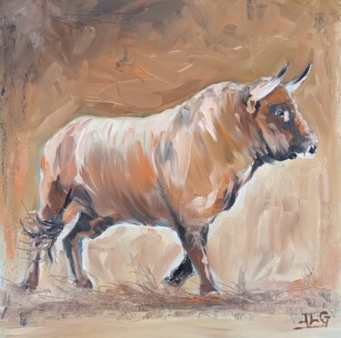 Painting titled "Toro 62" by Jean-Luc Garcia, Original Artwork, Acrylic Mounted on Wood Panel