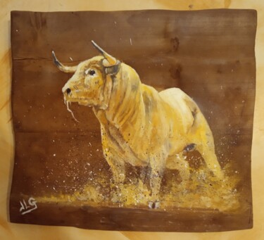 Painting titled "Toro 68" by Jean-Luc Garcia, Original Artwork, Oil