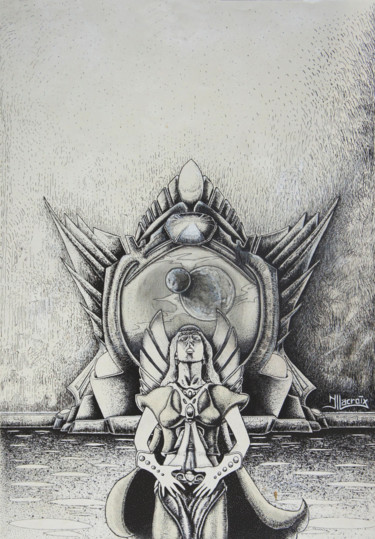 Desenho intitulada "Evocation" por Jean-Luc Lacroix (JL LACROIX), Obras de arte originais, Tinta