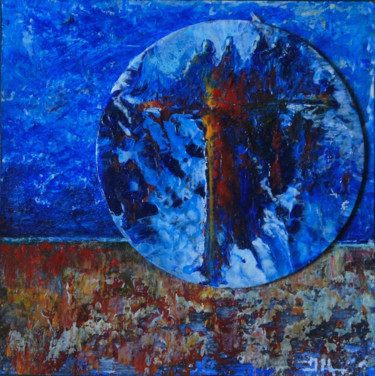 Painting titled "UN" by Jean-Luc Lacroix (JL LACROIX), Original Artwork, Acrylic Mounted on Wood Panel