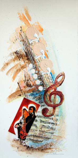 Malerei mit dem Titel "SAXO" von Jean-Luc Lacroix (JL LACROIX), Original-Kunstwerk, Acryl