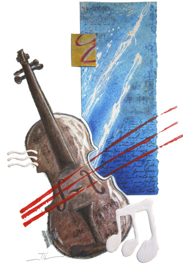 Pintura titulada "VIOLONITE" por Jean-Luc Lacroix (JL LACROIX), Obra de arte original, Acrílico