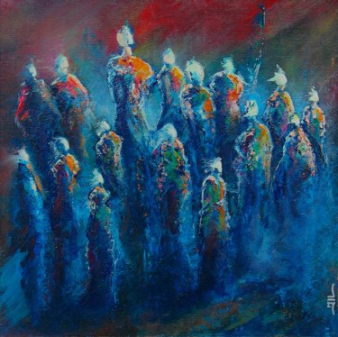 Peinture intitulée "HYMNE" par Jean-Luc Lacroix (JL LACROIX), Œuvre d'art originale, Acrylique Monté sur Panneau de bois