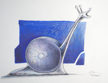 Zeichnungen mit dem Titel "nescargot" von Jean-Luc Lacroix (JL LACROIX), Original-Kunstwerk, Acryl