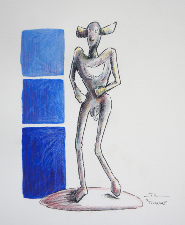 Dessin intitulée "TITANIA" par Jean-Luc Lacroix (JL LACROIX), Œuvre d'art originale, Crayon