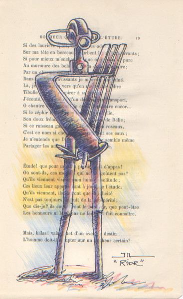 Рисунок под названием "RIOR, étude" - Jean-Luc Lacroix (JL LACROIX), Подлинное произведение искусства, Чернила