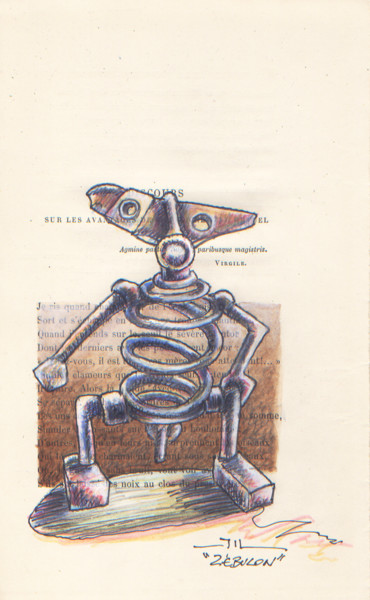 Desenho intitulada "Zébulon (croquis de…" por Jean-Luc Lacroix (JL LACROIX), Obras de arte originais, Tinta