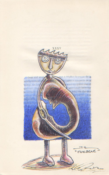 Rysunek zatytułowany „MUEBENE, dessin” autorstwa Jean-Luc Lacroix (JL LACROIX), Oryginalna praca, Atrament