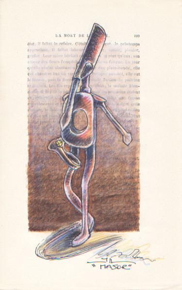 Zeichnungen mit dem Titel "MAJOR" von Jean-Luc Lacroix (JL LACROIX), Original-Kunstwerk, Conté-Buntstifte