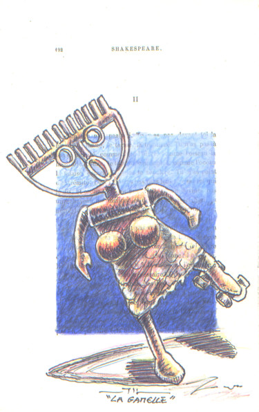 Desenho intitulada "La Gamelle" por Jean-Luc Lacroix (JL LACROIX), Obras de arte originais, Tinta