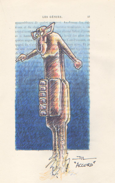 Desenho intitulada "Accord, étude" por Jean-Luc Lacroix (JL LACROIX), Obras de arte originais, Tinta