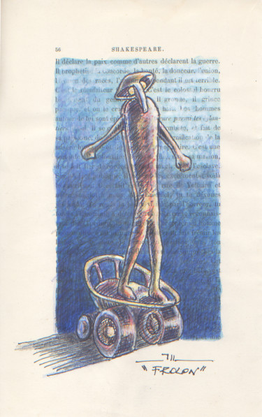 Drawing titled "Frolon, étude" by Jean-Luc Lacroix (JL LACROIX), Original Artwork
