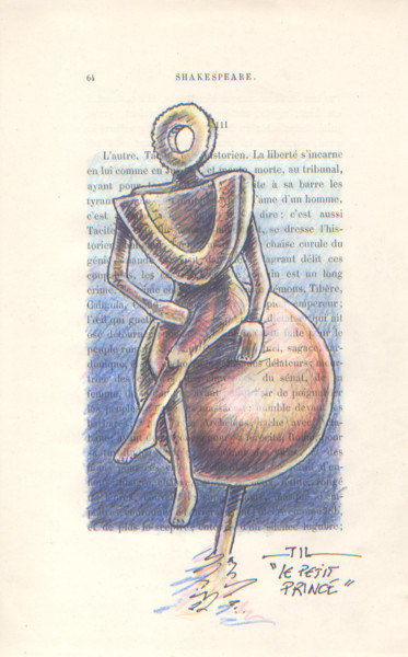Dessin intitulée "Le petit prince, ét…" par Jean-Luc Lacroix (JL LACROIX), Œuvre d'art originale, Encre