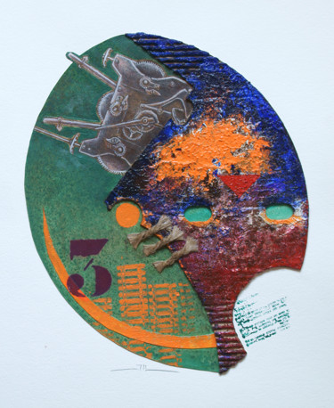 Malerei mit dem Titel "Human machine, pain…" von Jean-Luc Lacroix (JL LACROIX), Original-Kunstwerk, Acryl Auf Glas montiert