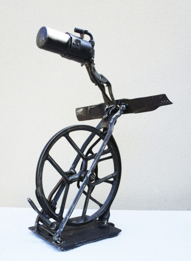 Skulptur mit dem Titel "LE GROS NAVION - sc…" von Jean-Luc Lacroix (JL LACROIX), Original-Kunstwerk, Metalle