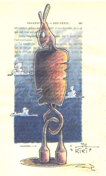 Drawing titled "Riri, étude" by Jean-Luc Lacroix (JL LACROIX), Original Artwork, Ink