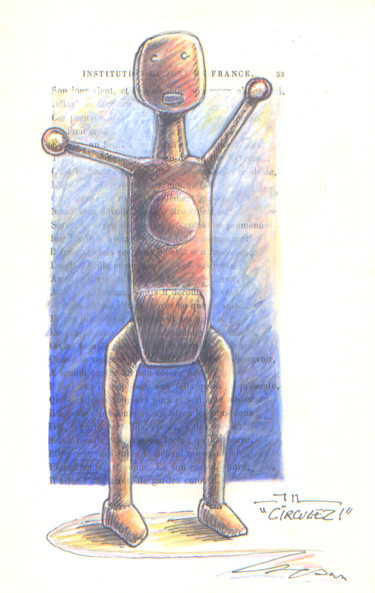 Рисунок под названием "Circulez!, étude" - Jean-Luc Lacroix (JL LACROIX), Подлинное произведение искусства, Чернила