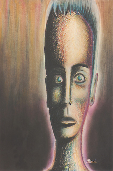 Peinture intitulée "Humanoide 2" par Jean-Luc Lacroix (JL LACROIX), Œuvre d'art originale, Pastel