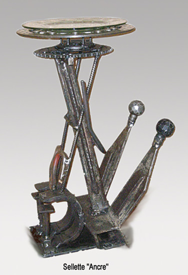 Skulptur mit dem Titel "Sellette Ancre" von Jean-Luc Lacroix (JL LACROIX), Original-Kunstwerk, Möbel