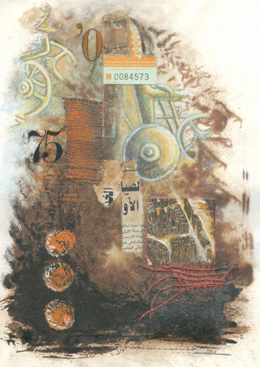 Pintura titulada "Rouage "75"" por Jean-Luc Lacroix (JL LACROIX), Obra de arte original, Acrílico Montado en Vidrio
