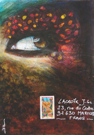 Peinture intitulée "Mail Eye" par Jean-Luc Lacroix (JL LACROIX), Œuvre d'art originale, Acrylique