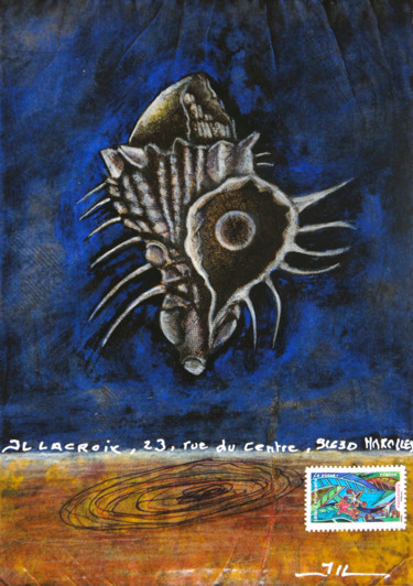 Malerei mit dem Titel "Mail shell" von Jean-Luc Lacroix (JL LACROIX), Original-Kunstwerk, Acryl