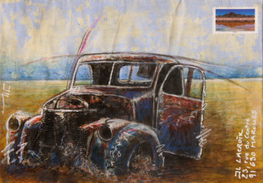 Painting titled "Mail car" by Jean-Luc Lacroix (JL LACROIX), Original Artwork, Acrylic