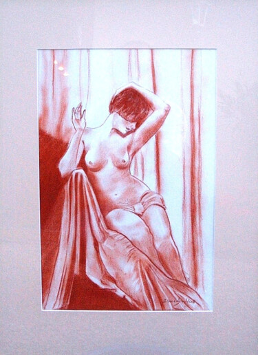 Painting titled "nu ,sanguine" by Jean-Luc Lafond, Original Artwork, Pastel