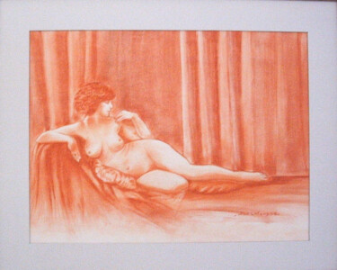 Pintura titulada "nu ,sanguine" por Jean-Luc Lafond, Obra de arte original, Pastel