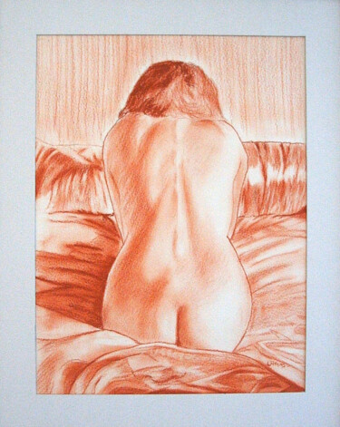 Peinture intitulée "nu ,sanguine" par Jean-Luc Lafond, Œuvre d'art originale, Pastel