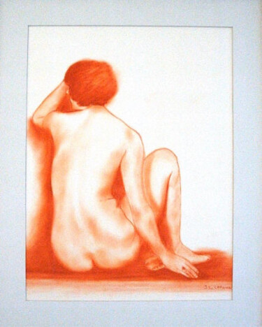 Pintura intitulada "nu ,sanguine" por Jean-Luc Lafond, Obras de arte originais, Pastel