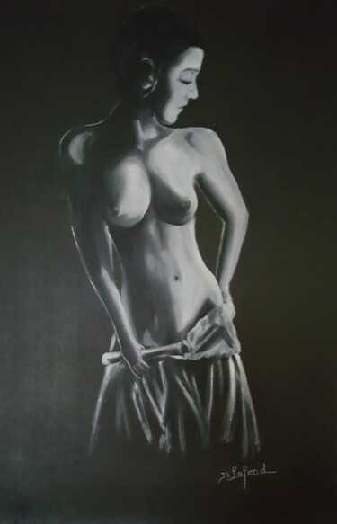 Peinture intitulée "nu ,sanguine" par Jean-Luc Lafond, Œuvre d'art originale, Huile