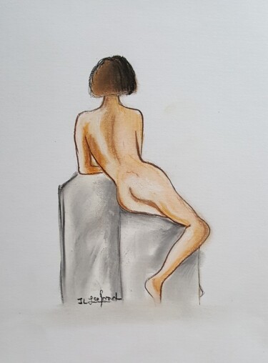 Peinture intitulée "étude,nu de femme,…" par Jean-Luc Lafond, Œuvre d'art originale, Pastel