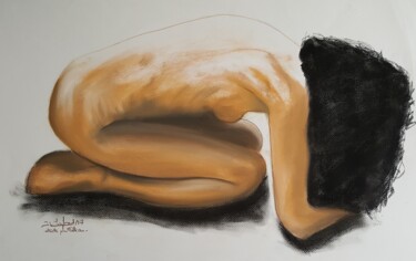 Peinture intitulée "nu de femme, pastel" par Jean-Luc Lafond, Œuvre d'art originale, Pastel