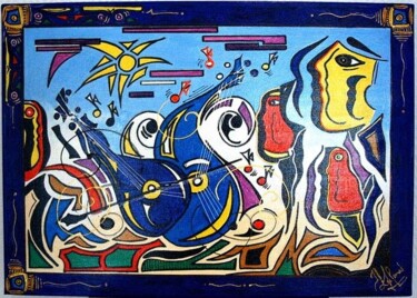 Peinture intitulée "été musical" par Jean-Luc Lafond, Œuvre d'art originale, Huile
