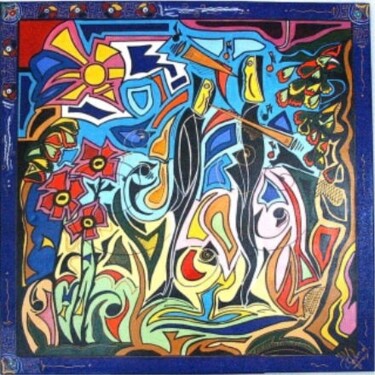Peinture intitulée "un été de jazz" par Jean-Luc Lafond, Œuvre d'art originale, Huile