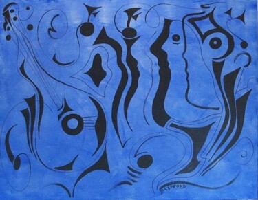 Peinture intitulée "espace musical" par Jean-Luc Lafond, Œuvre d'art originale, Huile