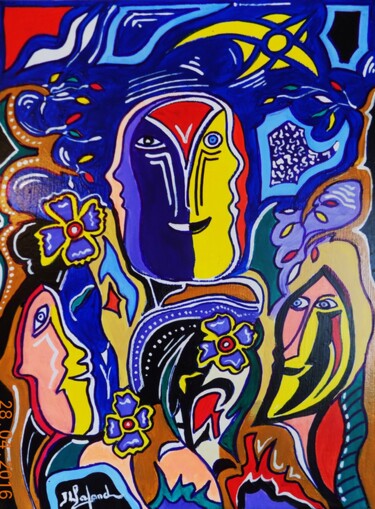Pintura intitulada "sans titre" por Jean-Luc Lafond, Obras de arte originais, Acrílico