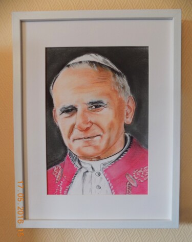 Peinture intitulée "Portrait du Pape Je…" par Jean-Luc Lafond, Œuvre d'art originale, Pastel