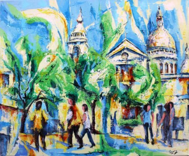Painting titled "Balade au Sacré Coe…" by Jean-Luc Lopez, Original Artwork, Acrylic Mounted on Wood Stretcher frame