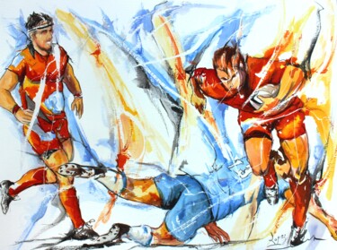 Pittura intitolato "380 Rugby passion" da Jean-Luc Lopez, Opera d'arte originale, Inchiostro