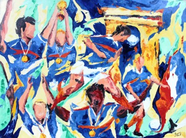 Картина под названием "862 20 ans déjà" - Jean-Luc Lopez, Подлинное произведение искусства, Масло Установлен на Деревянная р…