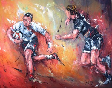 Painting titled "1215 Rugby d' autom…" by Jean-Luc Lopez, Original Artwork, Acrylic