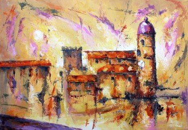 Painting titled "1219 Plein soleil s…" by Jean-Luc Lopez, Original Artwork, Oil Mounted on Wood Stretcher frame