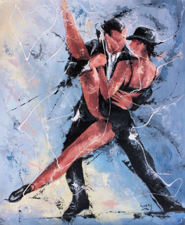 Painting titled "1224 Tango au chape…" by Jean-Luc Lopez, Original Artwork, Acrylic