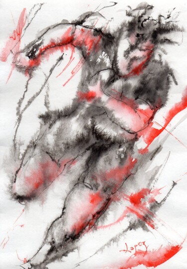 Картина под названием "444 Rugby" - Jean-Luc Lopez, Подлинное произведение искусства, Чернила