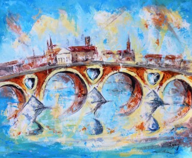 Painting titled "1239 Pont Neuf d'hi…" by Jean-Luc Lopez, Original Artwork, Acrylic